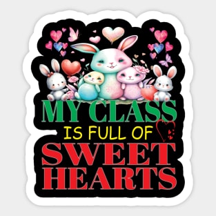 Cute Lovely My Class Is Full Of Sweet Hearts Valentines Day Classmates Students Sticker